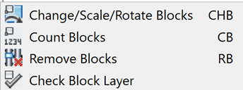 Blocks Menu Options