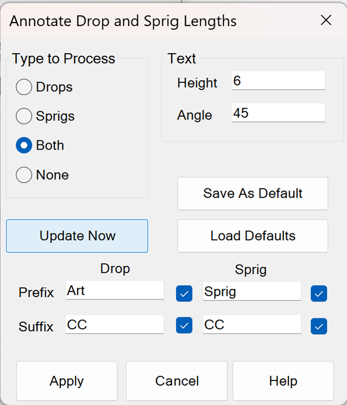 Define Drops/Sprigs 15
