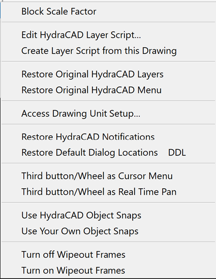 Options Menu
