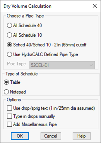 Dry Volume Calc Tools