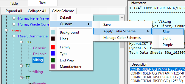 Valve Selector Color Schemes