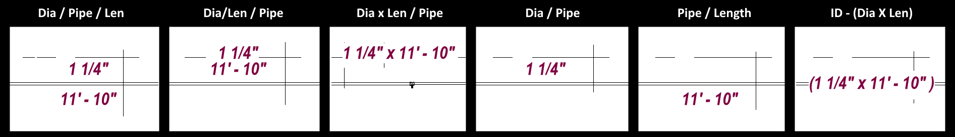 HCAD1 Pipe Size Tags CL