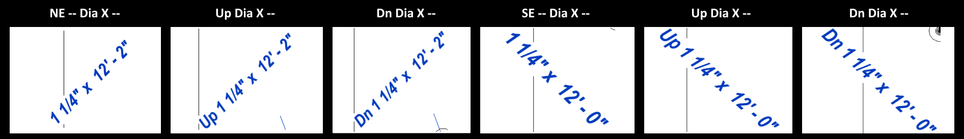 HCAD2 Pipe Size Tags