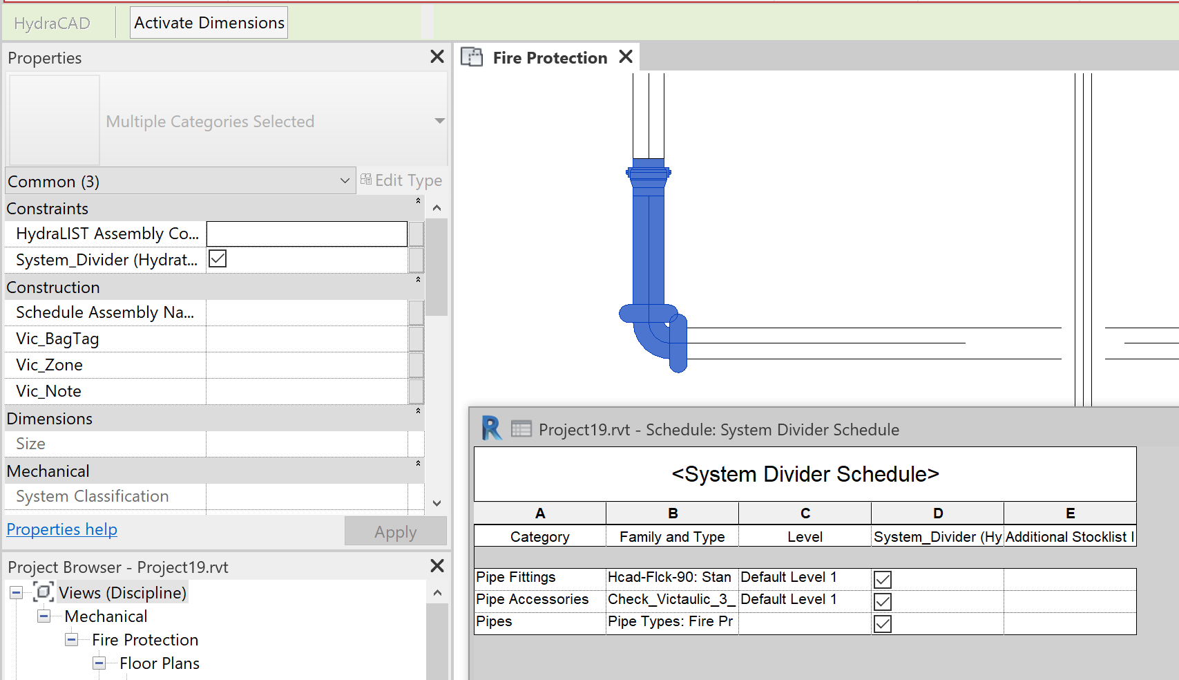 Divider Schedule In Use Example