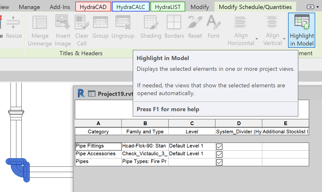 Divider Schedule Highlight