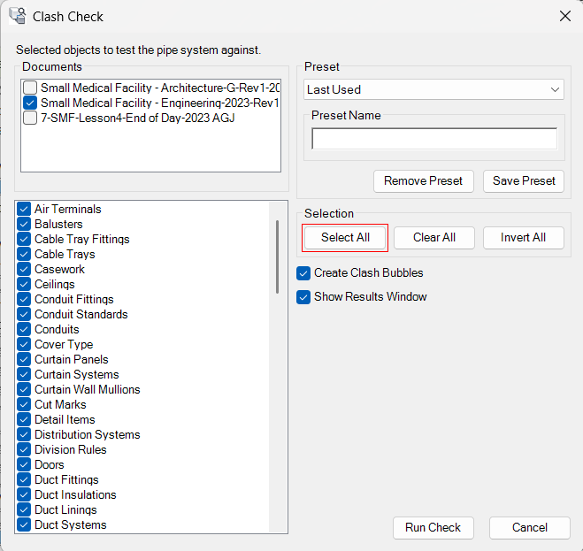 Clash Check - Checklist