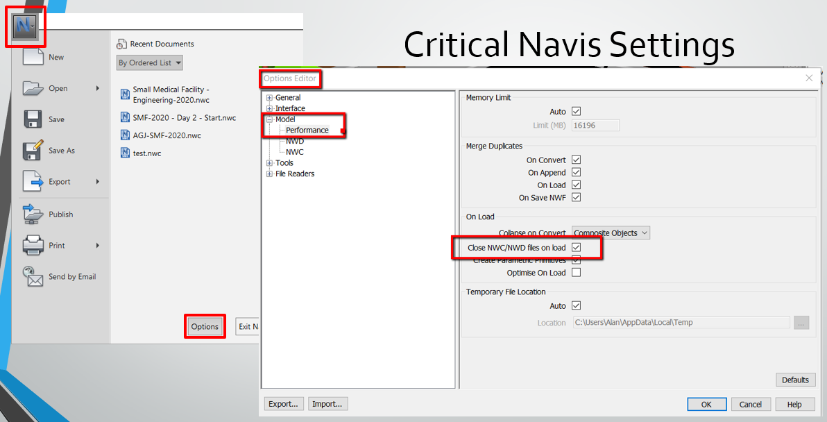 Critical Navis Settings 1