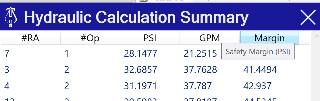 Hydraulic Calculation Sort 1