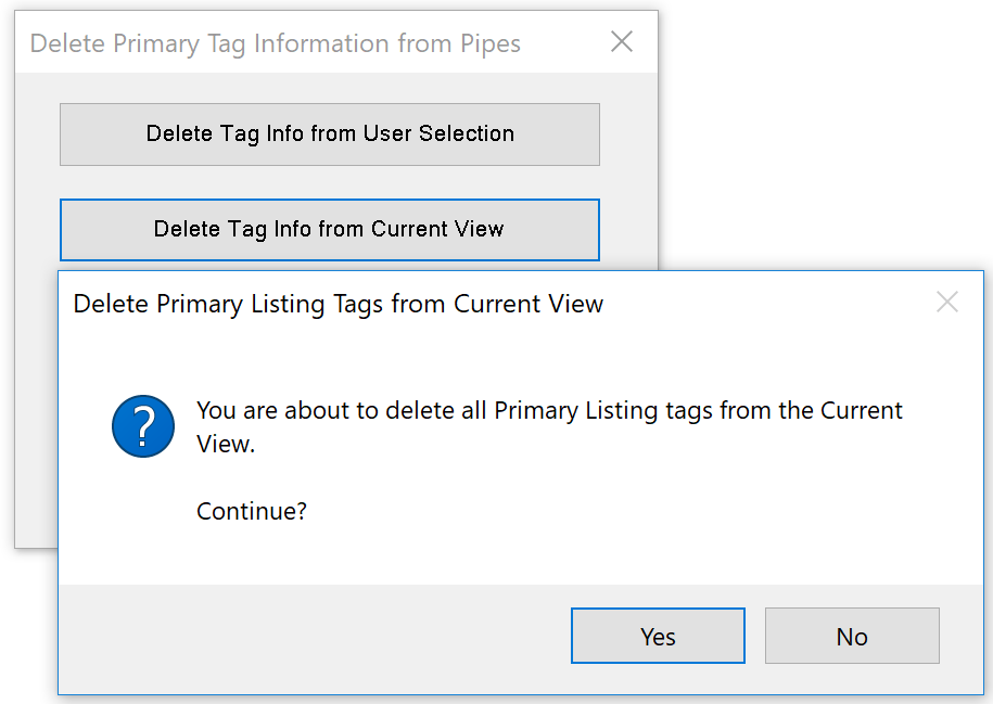 Delete Primary Tags Continue