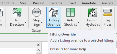 Fitting Override Button